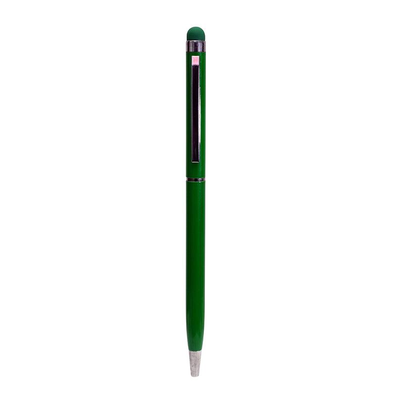 Metal Slim Pen - Green Color With Sliver Plated Clip & Tip